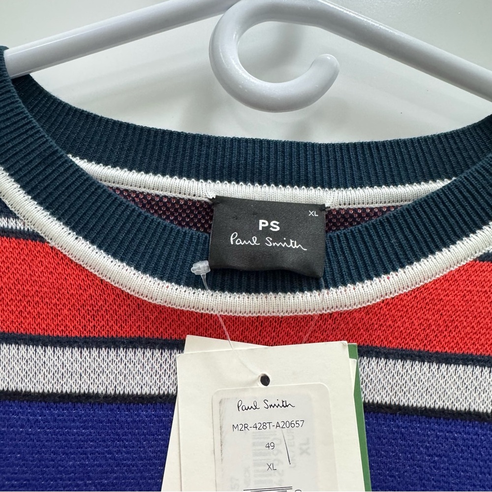 Paul Smith Men's Luxury 100% cotton Multicolor Striped Sweater XL - Picture 5 of 6